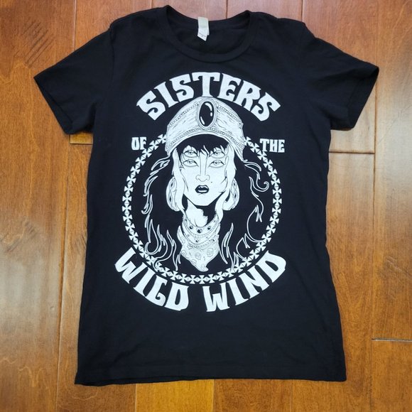 WOMENS BELLA CANVAS - SISTERS OF THE WILD WIND TSHIRT - BLACK - Picture 3 of 7